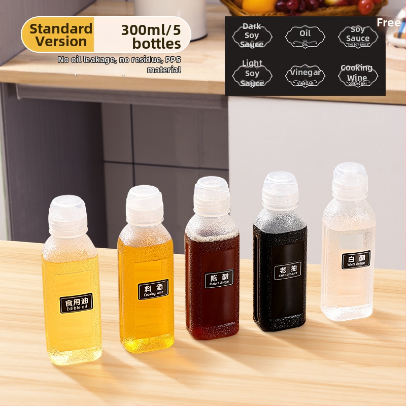 Бутилка за масло със спрей – PP, непроливна, натискане за пръскане, модерен минималистичен дизайн