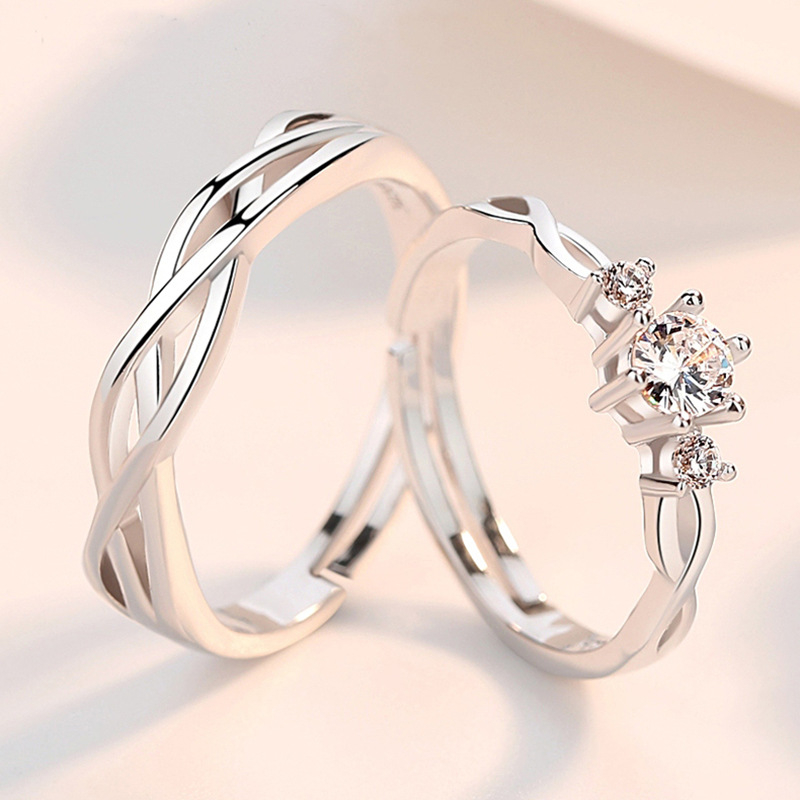 Gyűrű — Fém, U-alakú, Páros stílus, Elektroplatált