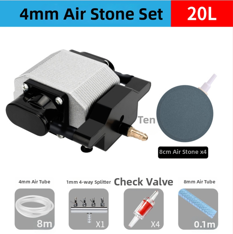 Akvarijná pumpa na okysličovanie, tichá, plastová konštrukcia, značka RESUN, hmotnosť 1 kg