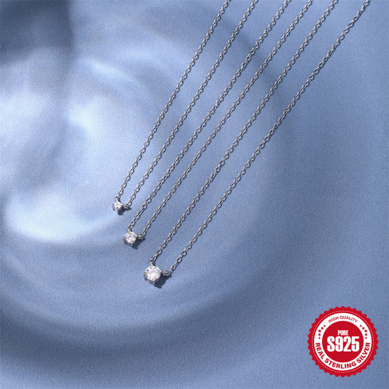 Колие с висулка от сребро 925, геометричен дизайн, О-линк верижка, тегло 1.1 g