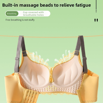 Sutien dantelat fără sârmă pentru remodelare, cupe 3/4, material principal nylon/dantelă, căptușeală din spandex 30–50%, bretele reglabile, închidere spate cu patru rânduri de cârlige