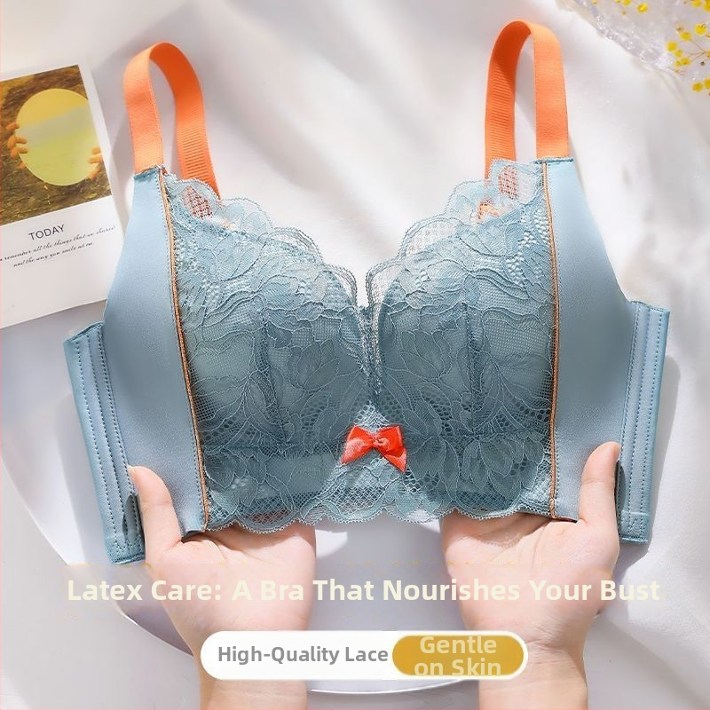 Sutien dantelat fără sârmă pentru remodelare, cupe 3/4, material principal nylon/dantelă, căptușeală din spandex 30–50%, bretele reglabile, închidere spate cu patru rânduri de cârlige