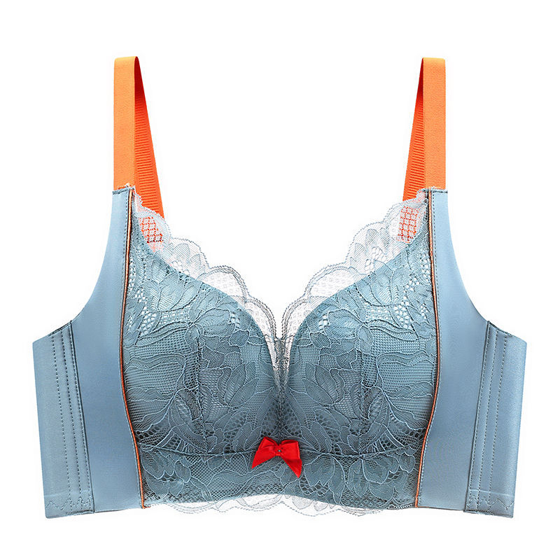 Sutien dantelat fără sârmă pentru remodelare, cupe 3/4, material principal nylon/dantelă, căptușeală din spandex 30–50%, bretele reglabile, închidere spate cu patru rânduri de cârlige