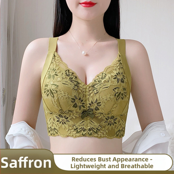 Sutien ultra-subțire fără sârmă, cupe 3/4, material nylon, respirabil, adunare reglabilă, închidere spate cu cinci rânduri