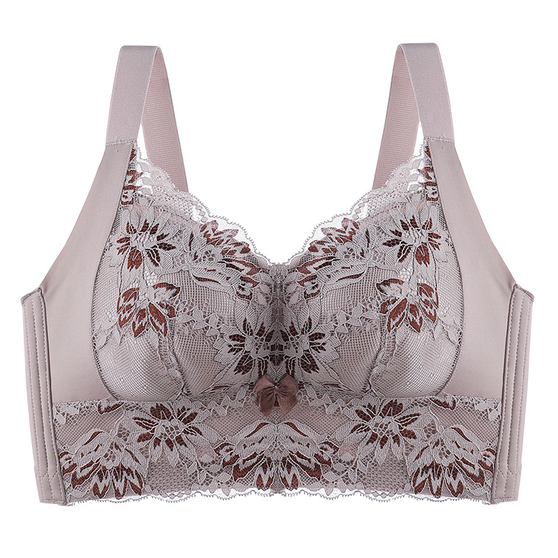 Sutien ultra-subțire fără sârmă, cupe 3/4, material nylon, respirabil, adunare reglabilă, închidere spate cu cinci rânduri