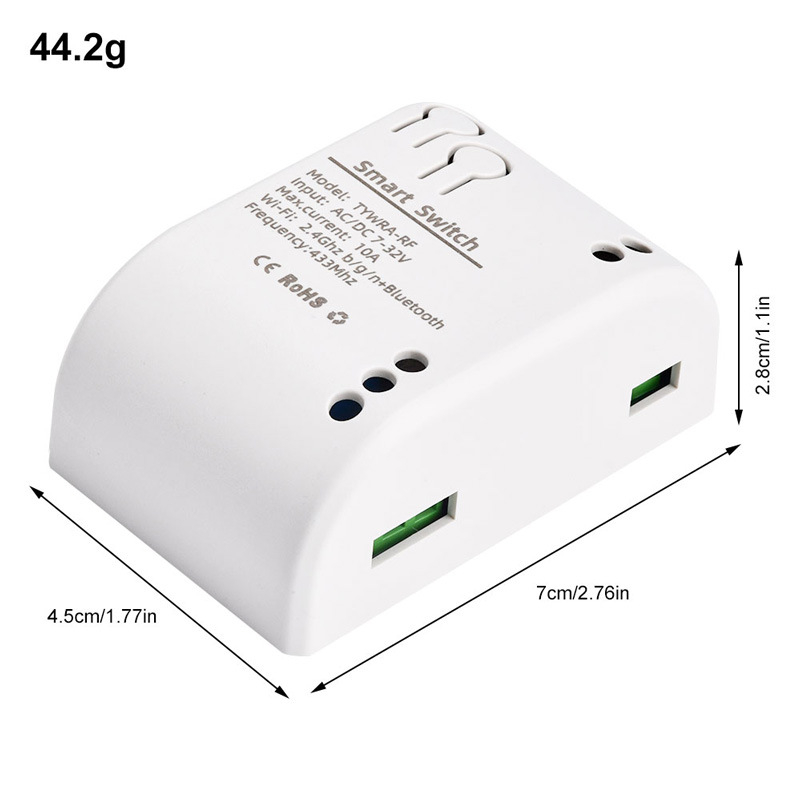 1-канален RF релейен модул с WiFi дистанционно управление, 10A, моментно включване и самозаключване, управление чрез приложение