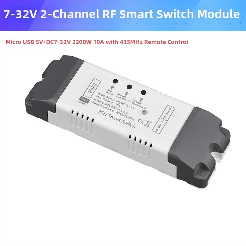 1-канален RF релейен модул с WiFi дистанционно управление, 10A, моментно включване и самозаключване, управление чрез приложение