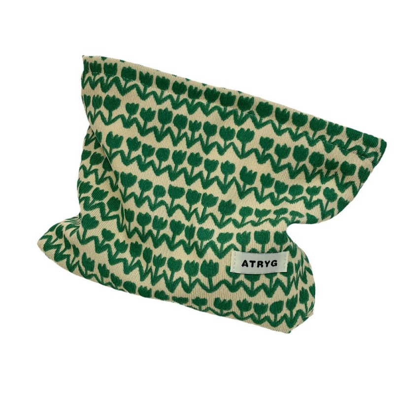 Corduroy kozmetikai táska virágos jacquard mintával, bélés canvas, tárolásra, nőknek