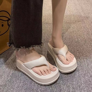 Női flip-flopok EVA felsőrésszel és EVA talppal, lábujj forma – halszálka minta, lazító stílus, nyár 2024