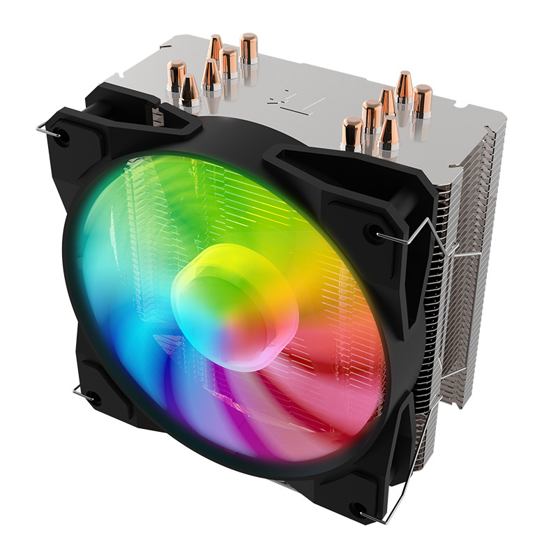 CPU ψύκτης με RGB φωτισμό (6 σωλήνες θερμότητας, συγκόλληση χαλκού-αλουμινίου, 600–1800 rpm, 40 dBA)