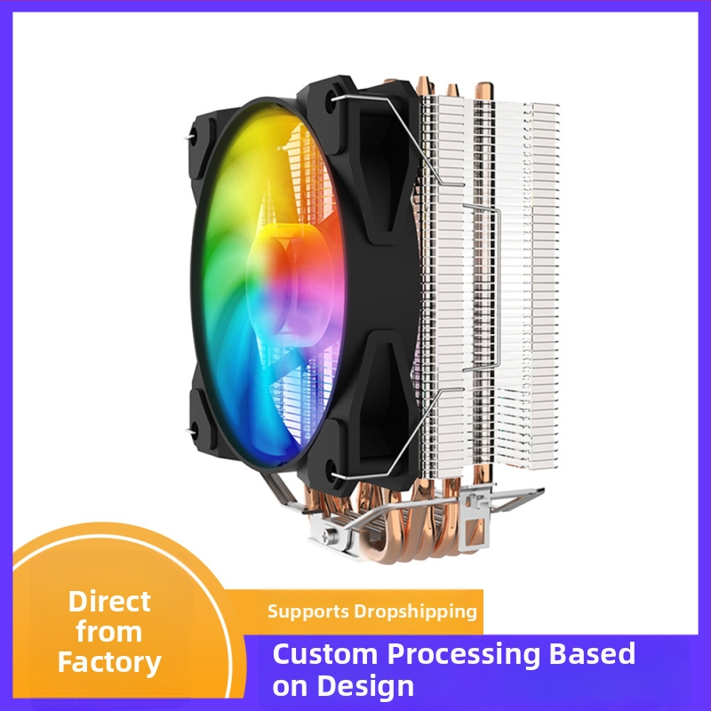 CPU ψύκτης με RGB φωτισμό (6 σωλήνες θερμότητας, συγκόλληση χαλκού-αλουμινίου, 600–1800 rpm, 40 dBA)