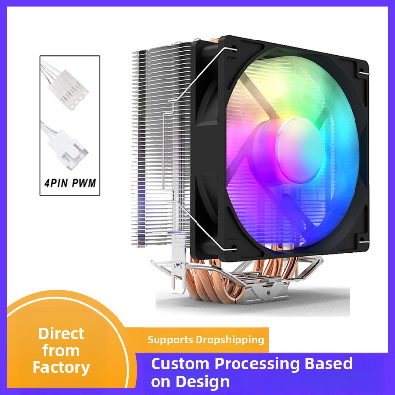 CPU ψύκτης με RGB φωτισμό (6 σωλήνες θερμότητας, συγκόλληση χαλκού-αλουμινίου, 600–1800 rpm, 40 dBA)