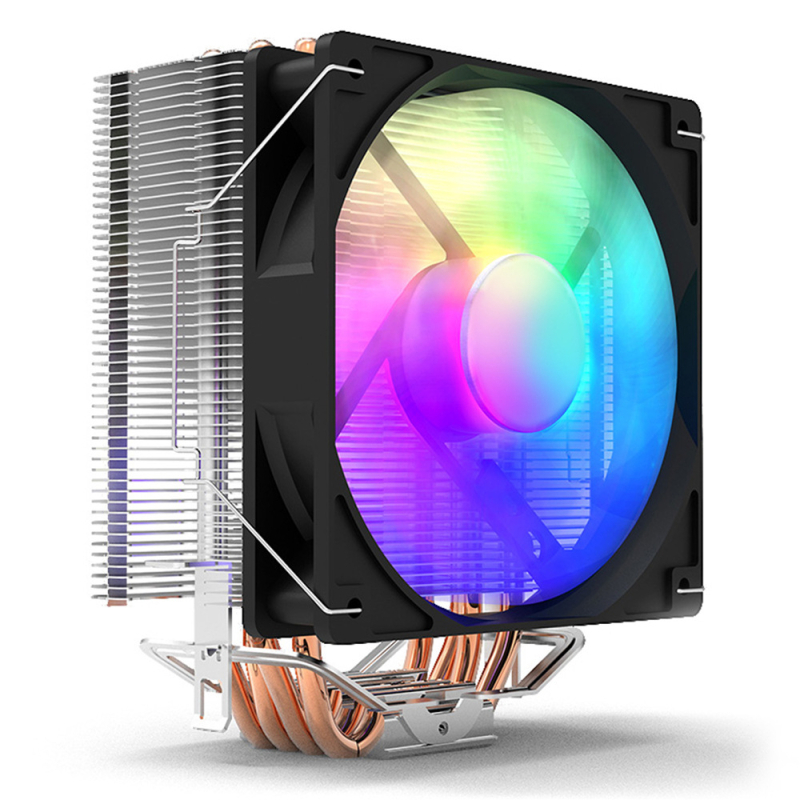 CPU ψύκτης με RGB φωτισμό (6 σωλήνες θερμότητας, συγκόλληση χαλκού-αλουμινίου, 600–1800 rpm, 40 dBA)