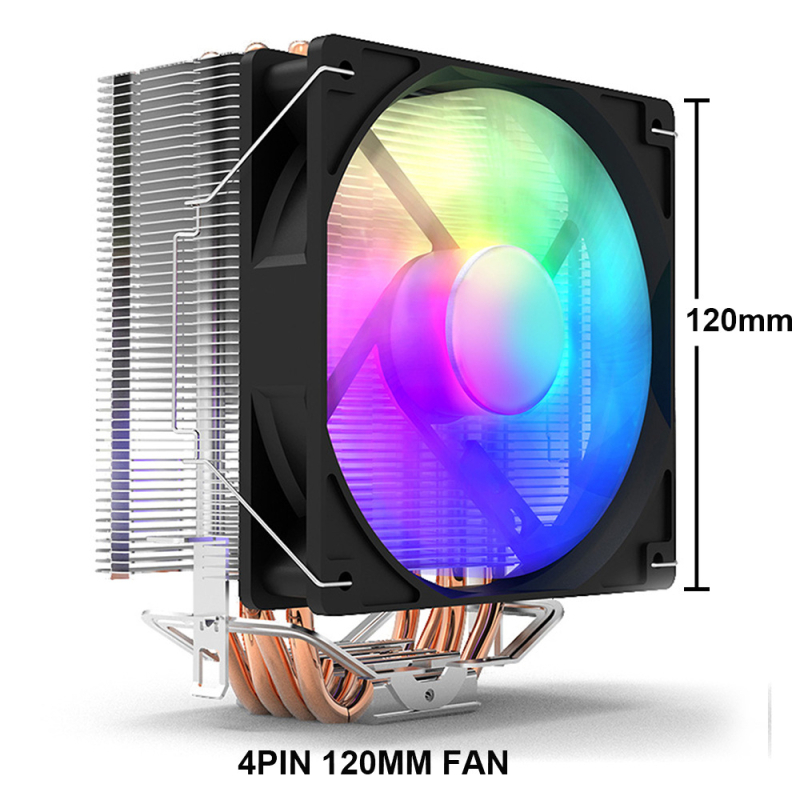 CPU ψύκτης με RGB φωτισμό (6 σωλήνες θερμότητας, συγκόλληση χαλκού-αλουμινίου, 600–1800 rpm, 40 dBA)
