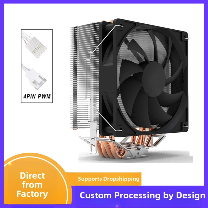 CPU ψύκτης με RGB φωτισμό (6 σωλήνες θερμότητας, συγκόλληση χαλκού-αλουμινίου, 600–1800 rpm, 40 dBA)