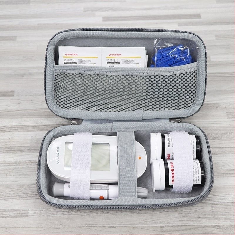 Yuyue vércukormérő — ütésálló kemény tok és hordozható tárolótáska, anyag 600D Oxford