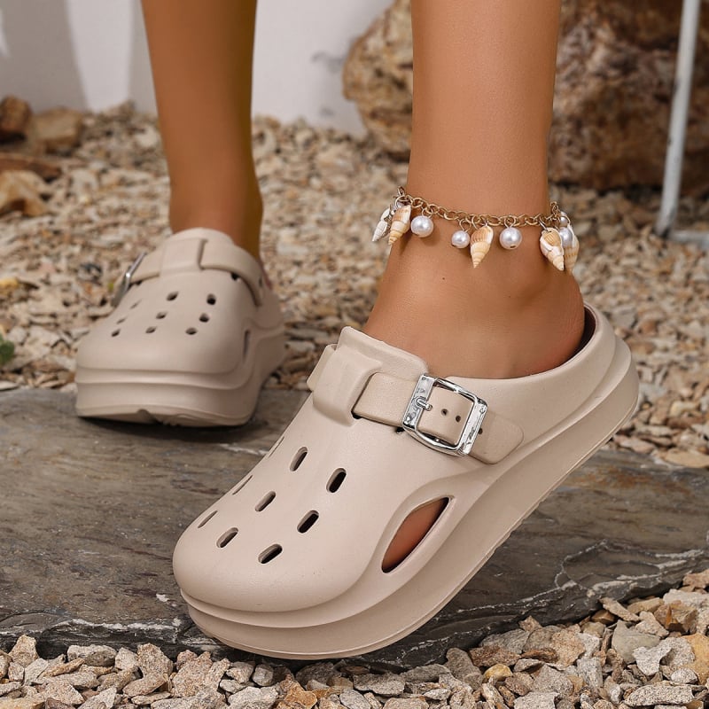 Perforirane plažne sandale s zaštitom prstiju, unisex, gornji dio EVA, đon EVA, debljina potplata 4,5 cm, injekcijsko lijevanje, protuklizno
