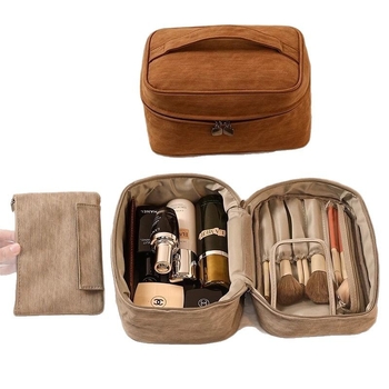 Torbica za šminku velike kapacitete, u stilu ručne torbe, višenamjenska za putovanja i pohranu šminke