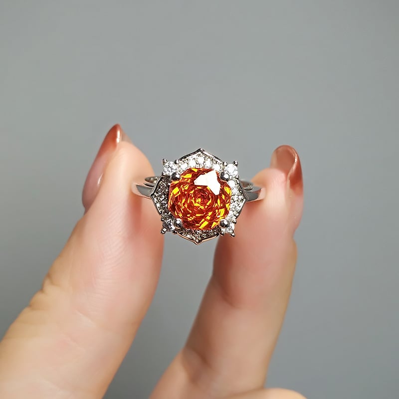 Állítható réz virág alakú gyűrű, elektroplakolással, könnyed luxus stílus