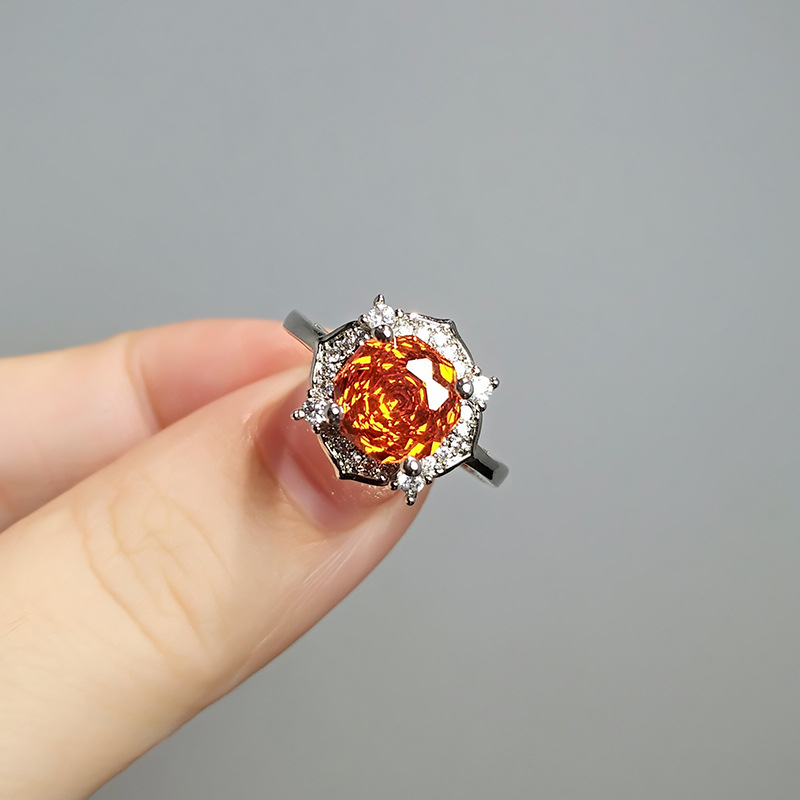 Állítható réz virág alakú gyűrű, elektroplakolással, könnyed luxus stílus