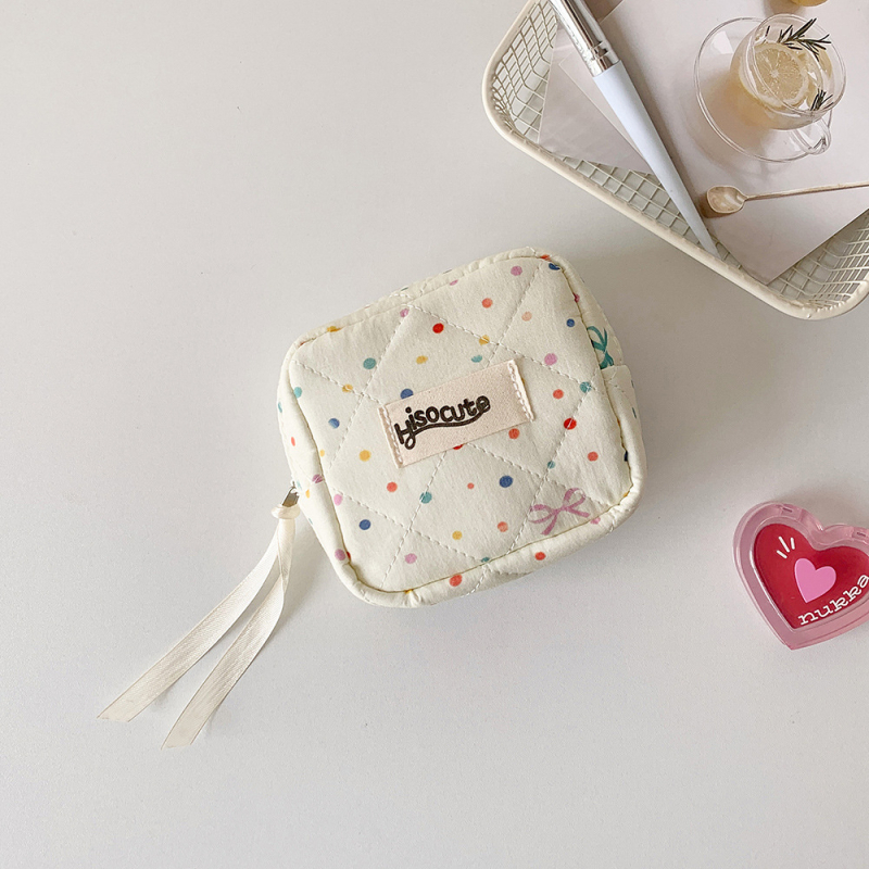 HISOCUTE Kocka alakú tároló táska, pamut és poliészter anyag, otthoni tároláshoz