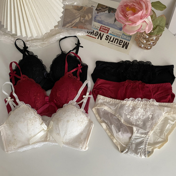 Ruan mei Δαντελένιο σουτιέν χωρίς σύρμα με ανύψωση, πλευρική στήριξη, δαντελένιο ύφασμα που αναπνέει, αποσπώμενες διπλές τιράντες, πίσω κούμπωμα με τρεις σειρές