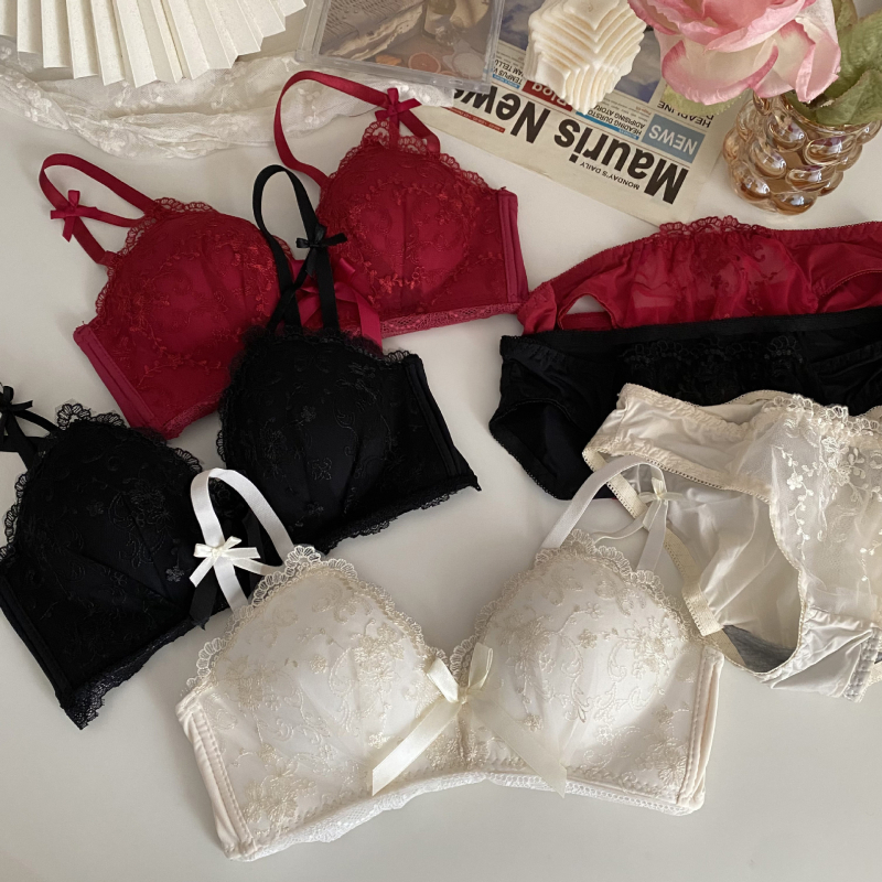 Ruan mei Δαντελένιο σουτιέν χωρίς σύρμα με ανύψωση, πλευρική στήριξη, δαντελένιο ύφασμα που αναπνέει, αποσπώμενες διπλές τιράντες, πίσω κούμπωμα με τρεις σειρές