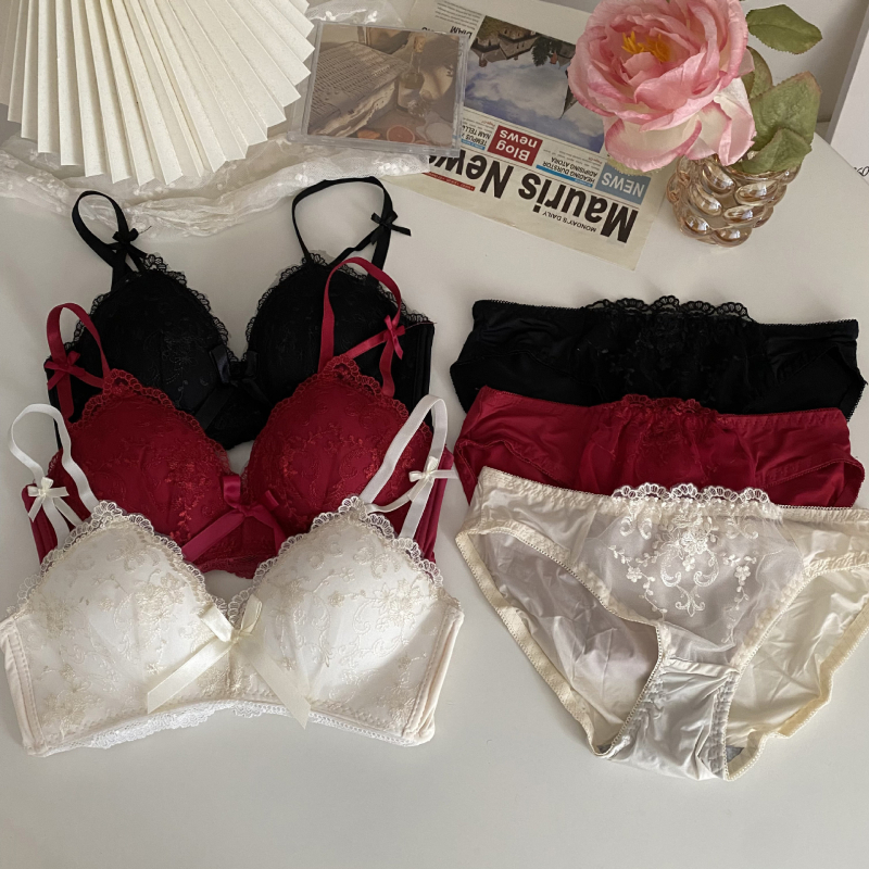 Ruan mei Δαντελένιο σουτιέν χωρίς σύρμα με ανύψωση, πλευρική στήριξη, δαντελένιο ύφασμα που αναπνέει, αποσπώμενες διπλές τιράντες, πίσω κούμπωμα με τρεις σειρές