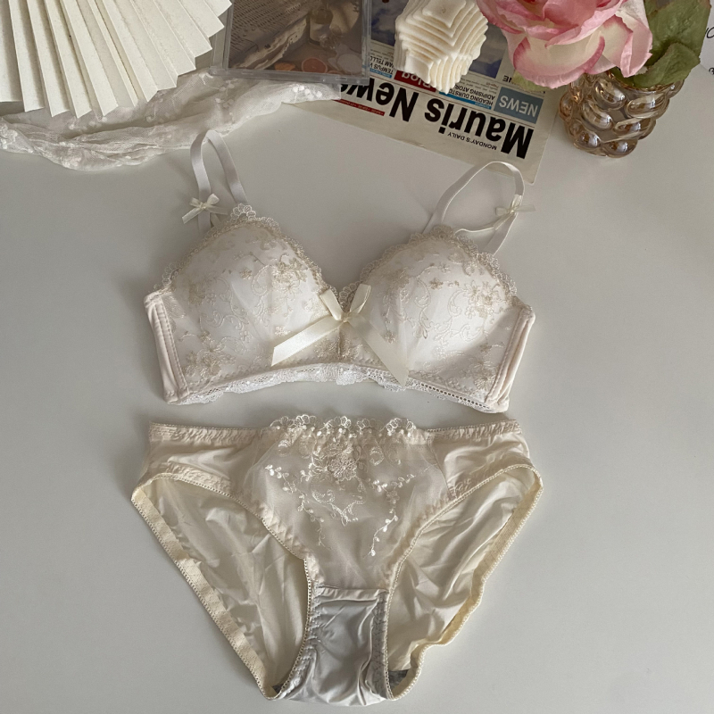 Ruan mei Δαντελένιο σουτιέν χωρίς σύρμα με ανύψωση, πλευρική στήριξη, δαντελένιο ύφασμα που αναπνέει, αποσπώμενες διπλές τιράντες, πίσω κούμπωμα με τρεις σειρές