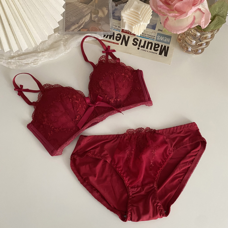 Ruan mei Δαντελένιο σουτιέν χωρίς σύρμα με ανύψωση, πλευρική στήριξη, δαντελένιο ύφασμα που αναπνέει, αποσπώμενες διπλές τιράντες, πίσω κούμπωμα με τρεις σειρές