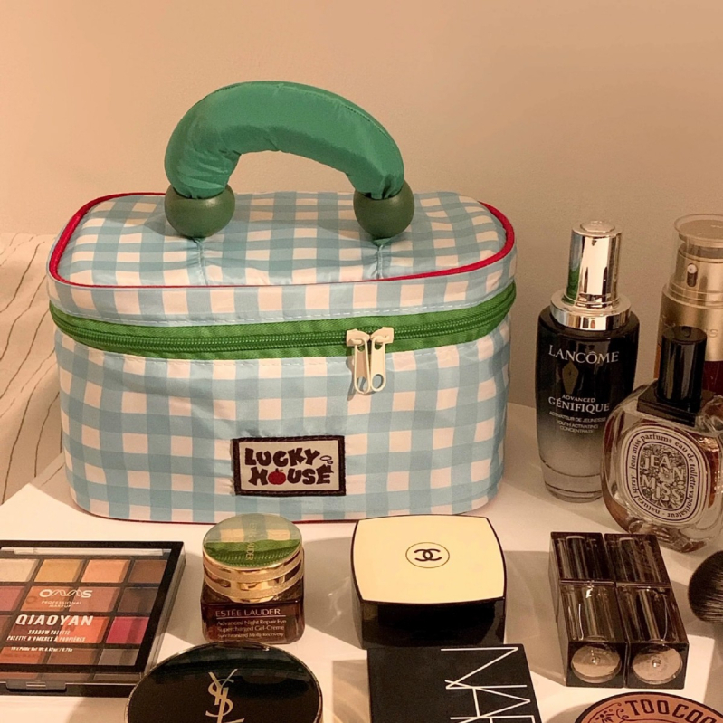 Sminkes táska, hordozható, nylonból, belső nylon bélés, uniszex