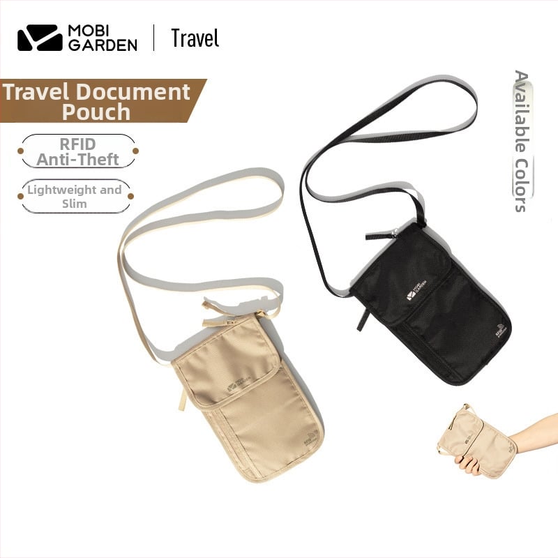 Torba za putne dokumente s držačem za putovnicu — protiv krađe, crossbody, lagana tkanina, višefunkcionalni organizator