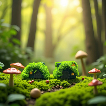 Podocarpus Горска микро-ландшафтна DIY мини къща за бутилка декорация — копринени цветя, универсален стил, подарък за рожден ден на съученик