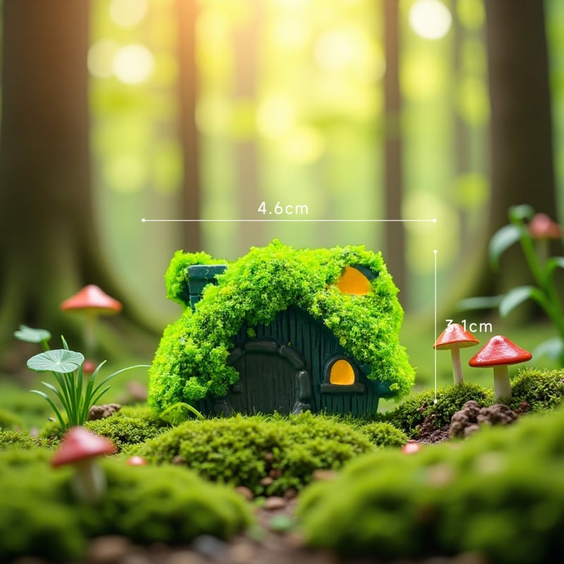 Podocarpus Горска микро-ландшафтна DIY мини къща за бутилка декорация — копринени цветя, универсален стил, подарък за рожден ден на съученик