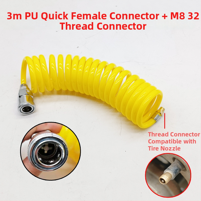 Automobilska pumpa za zrak s produžnim crijevom - jedan cilindar, 120W, 45 L/min, plastika + metal, USB punjenje
