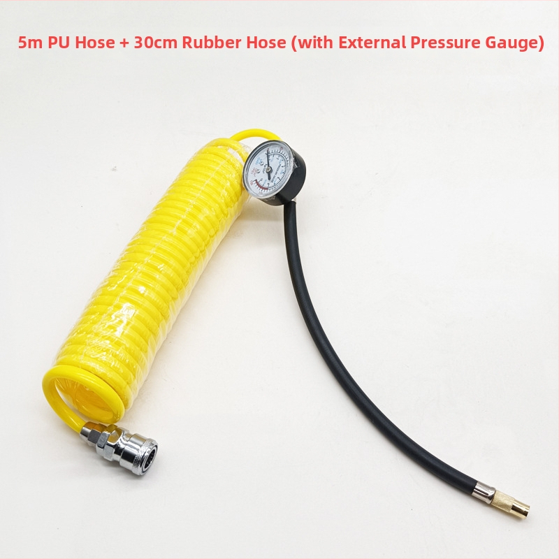 Automobilska pumpa za zrak s produžnim crijevom - jedan cilindar, 120W, 45 L/min, plastika + metal, USB punjenje