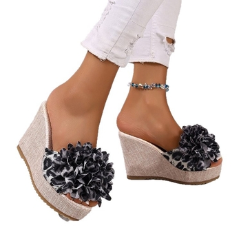 Női szandál vastag talpú klínnel, PU felső rész, PU belső, gumitalp, koreai stílus