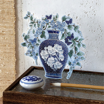 Mr.paper Стикери за китайски стил пейзажни пъзели — Национален стил, миниатюрни сцени, облекчаване на стреса (Марка: Mr.paper; Материал: PET + бял картон; Занаят: печат)