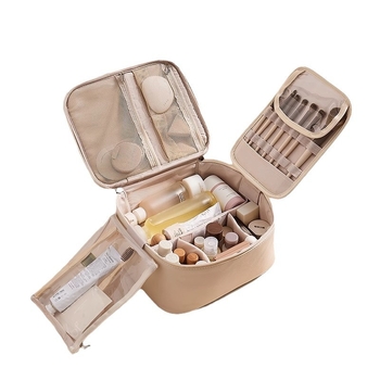 Sminktáska PU bőr, kocka alakú, többfunkciós, utazáshoz, modern minimalista stílus