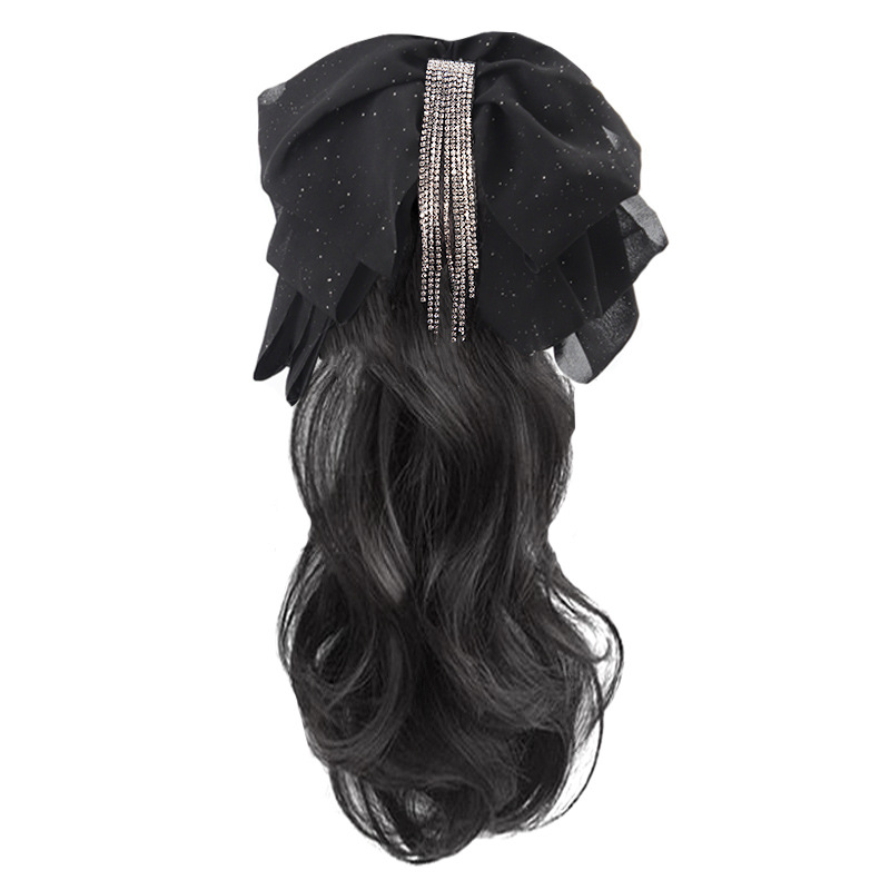 Perucă coadă cu clips Bow Tassel Ponytail – păr din sârmă rezistentă la temperatură, Lois brand, mecanism de fabricație