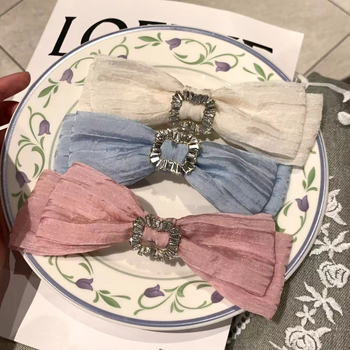 Štipaljka za kosu s organza mašnicom, korejskog stila, ručna izrada
