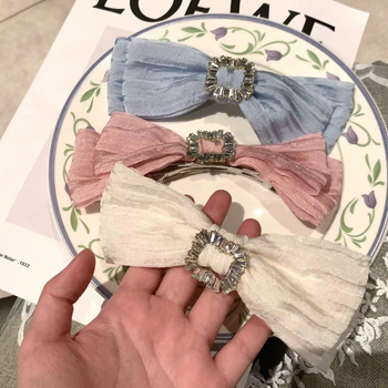 Štipaljka za kosu s organza mašnicom, korejskog stila, ručna izrada