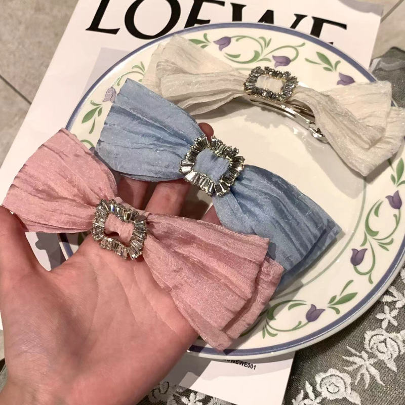 Štipaljka za kosu s organza mašnicom, korejskog stila, ručna izrada