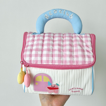 Koreai stílusú dopamin kis ház alakú, kézben tartható kozmetikai táska, utazáshoz, többszintes tároló — Anyag: pamutmentes szövet; Funkció: összecsukható; Stílus: japán stílus; Modell: Storage bag; Dobozmennyiség: 1 db