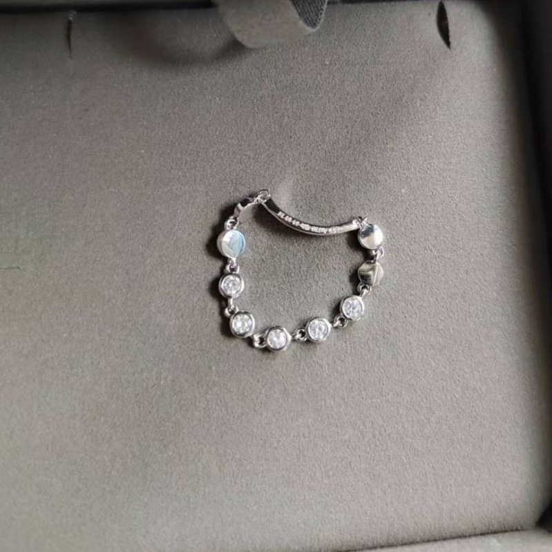 Gyűrű réz-cirkónnal, geometrikus forma, gyémántos megmunkálás, női stílus, Inst stílus