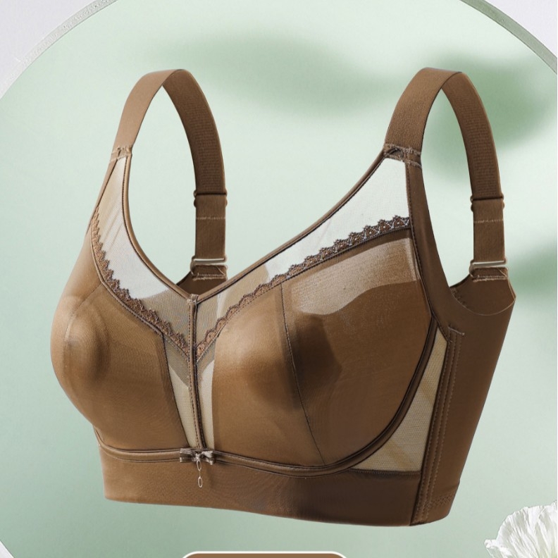 Sutien din dantelă cu cupe turnate ultrafine, material principal: nailon; căptușeală: nailon; închidere spate cu patru rânduri de cârlige