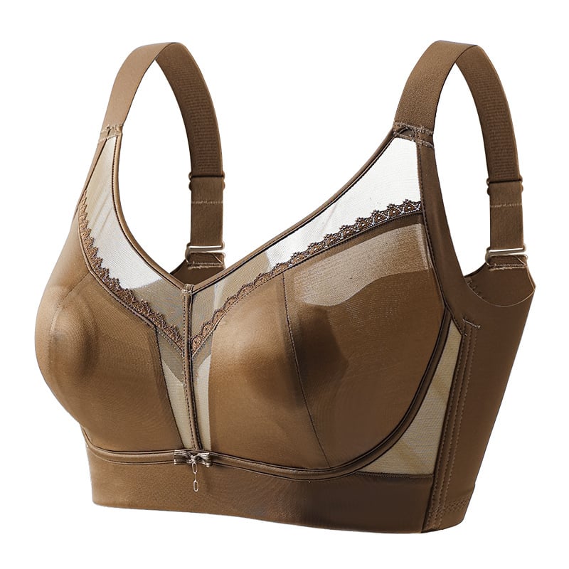 Sutien din dantelă cu cupe turnate ultrafine, material principal: nailon; căptușeală: nailon; închidere spate cu patru rânduri de cârlige