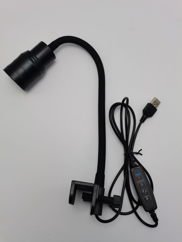 LED svjetlo za akvarij, puni spektar, promjenjiva jačina i podešavanje fokusa, 3 boje načina, aluminijska legura, 7W