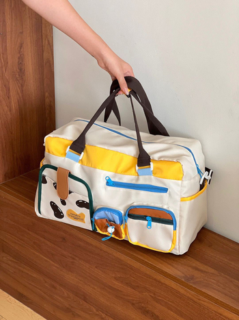 Unisex torba za putovanje, kapacitet 36–55L, Oxford tkanina, Geometrijski uzorak, Gradska jednostavnost, za slobodno vrijeme putovanja