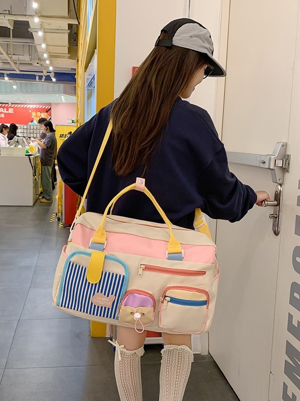 Unisex torba za putovanje, kapacitet 36–55L, Oxford tkanina, Geometrijski uzorak, Gradska jednostavnost, za slobodno vrijeme putovanja